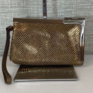 Calvin Klein Gold Clutch Wristlet